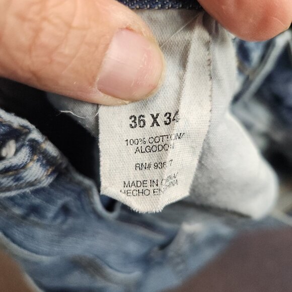 AriZona Jean Co Slim Fit Straight Leg Denim Mens 36x34 Blue Cotton Y2K Pants - Picture 9 of 10